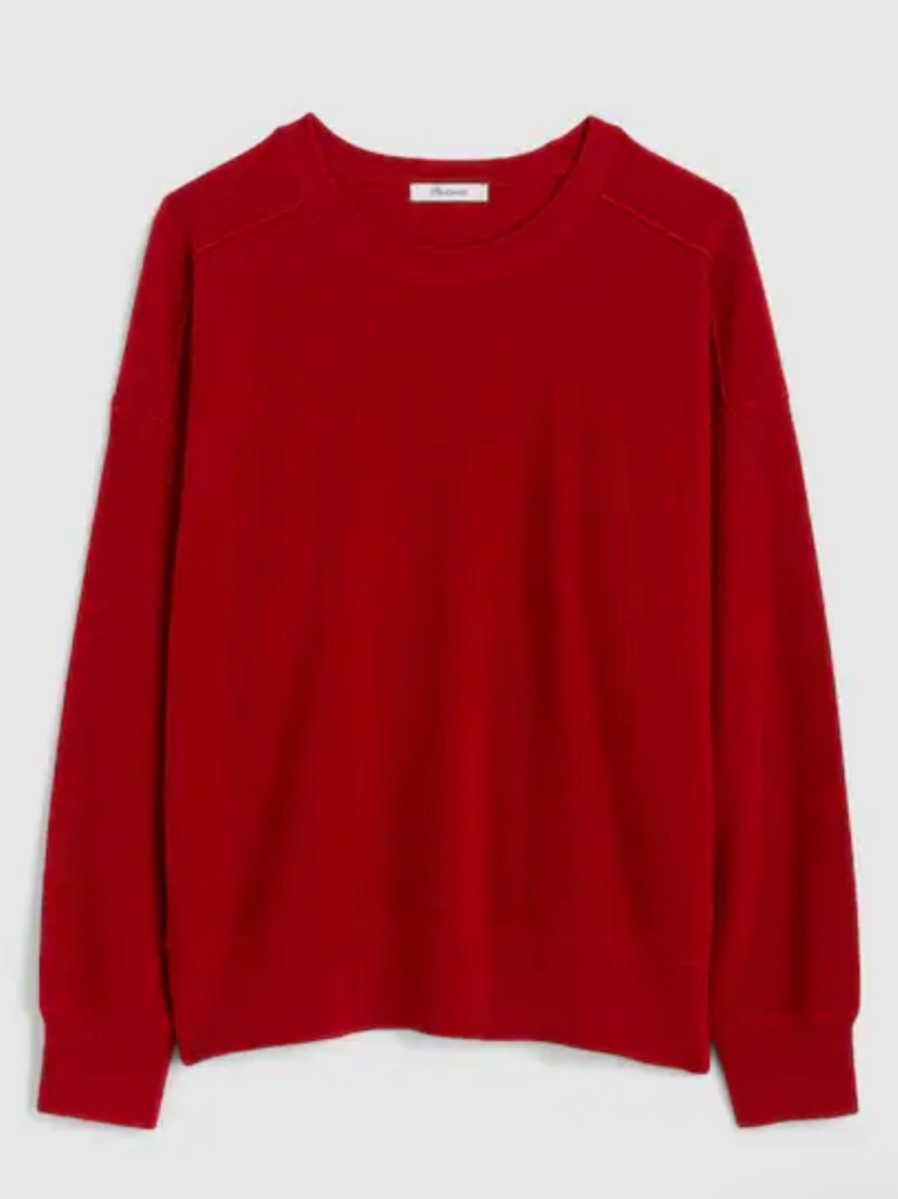 Merino Wool Madewell Cherry Red Crewneck Sweater